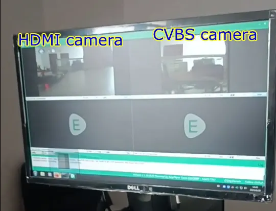 hdmi cvbs rca composit video encoder for RTSP player shows HDMI camera and CVBS camera